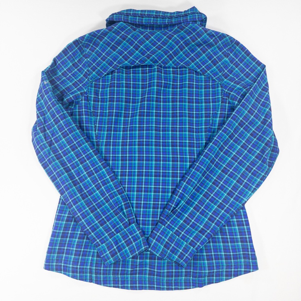 Columbia Omni Shade Plaid Vent Womens Long Sleeve Blue Green M Gorpcore Outdoor - Picture 8 of 16